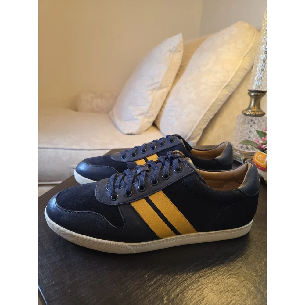 Polo Ralph Lauren Men's Camilo Suede Trim Trainers Blue/Gold Size 10D NEW! $170